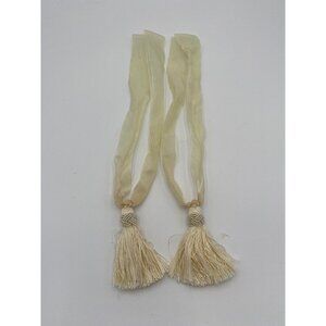 Curtain Tiebacks Tassel Drapery Tie-Backs Rope Holdbacks Decor Fringe Ivory